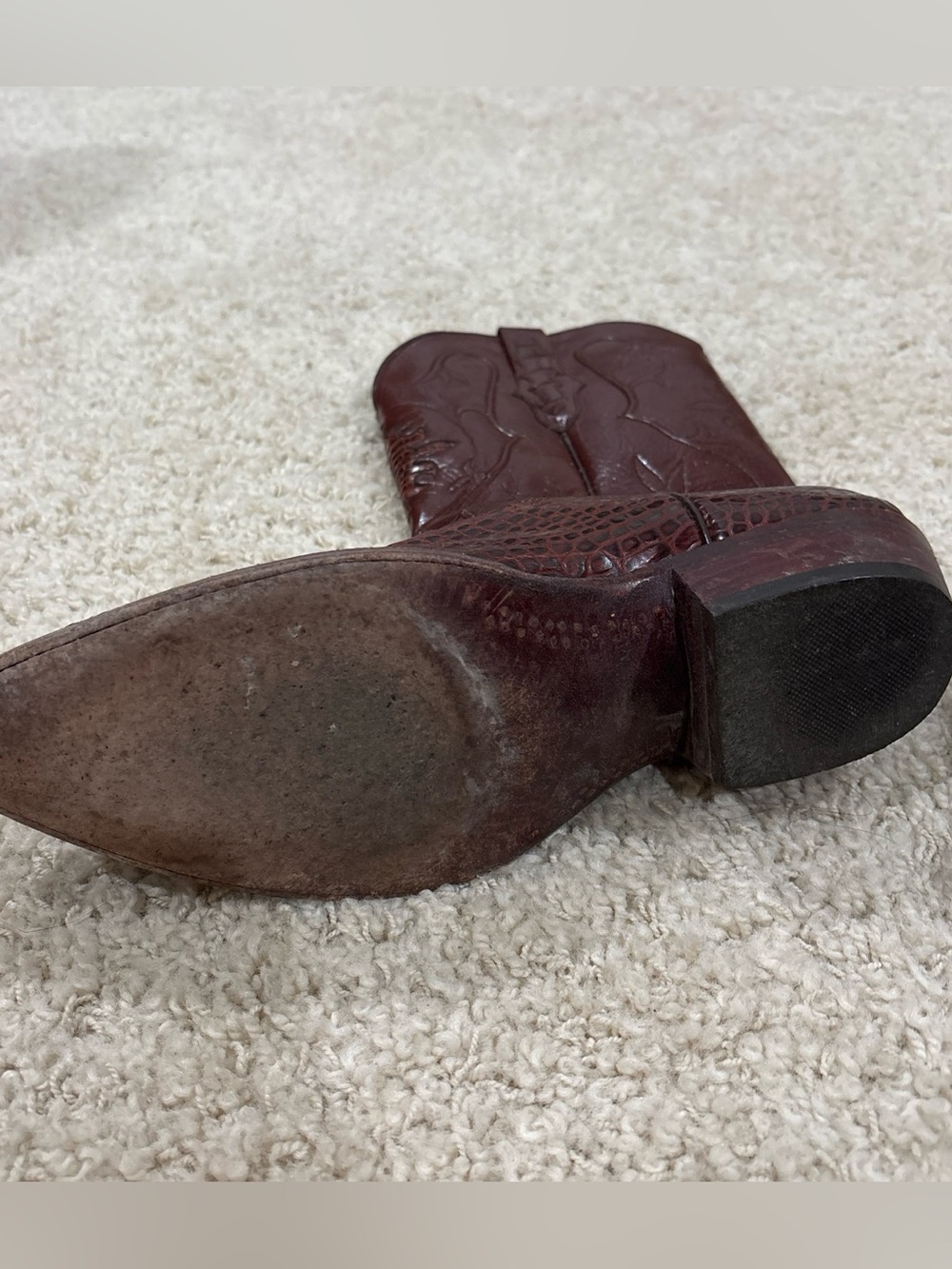 VTG Black Jack Handmade Brown Exotic Caiman Leather Western Boots Men’s 10.5 D - Picture 7 of 10